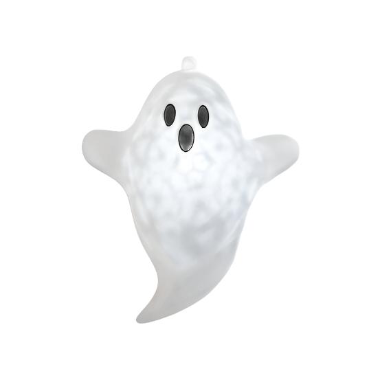 Hanging Flocked Ghost With Lights