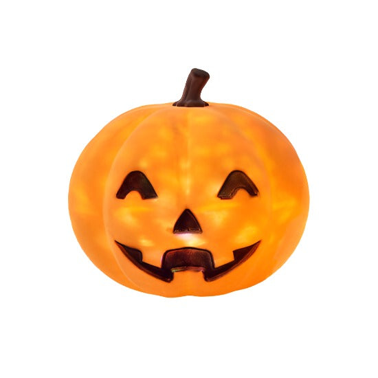 Flocked Jack-O-Lantern With Revolving Lights - 16"