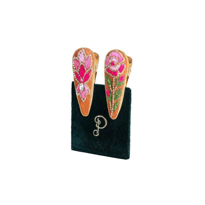 Summer Roses Jeweled Hair Clips