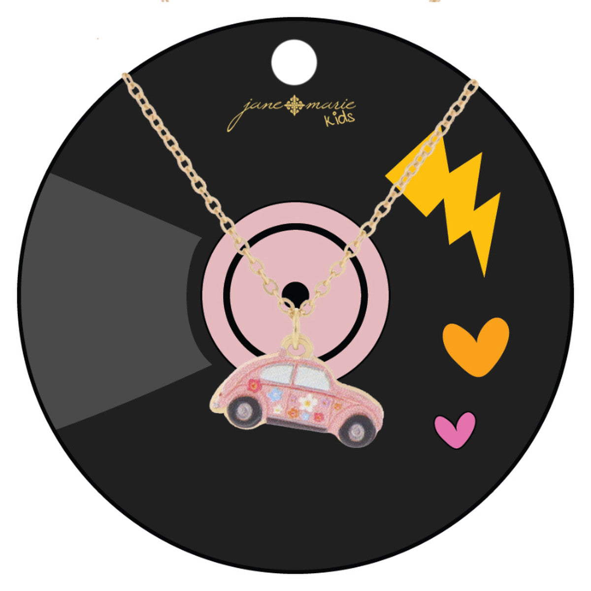 Pink And Floral Retro Bug Necklace