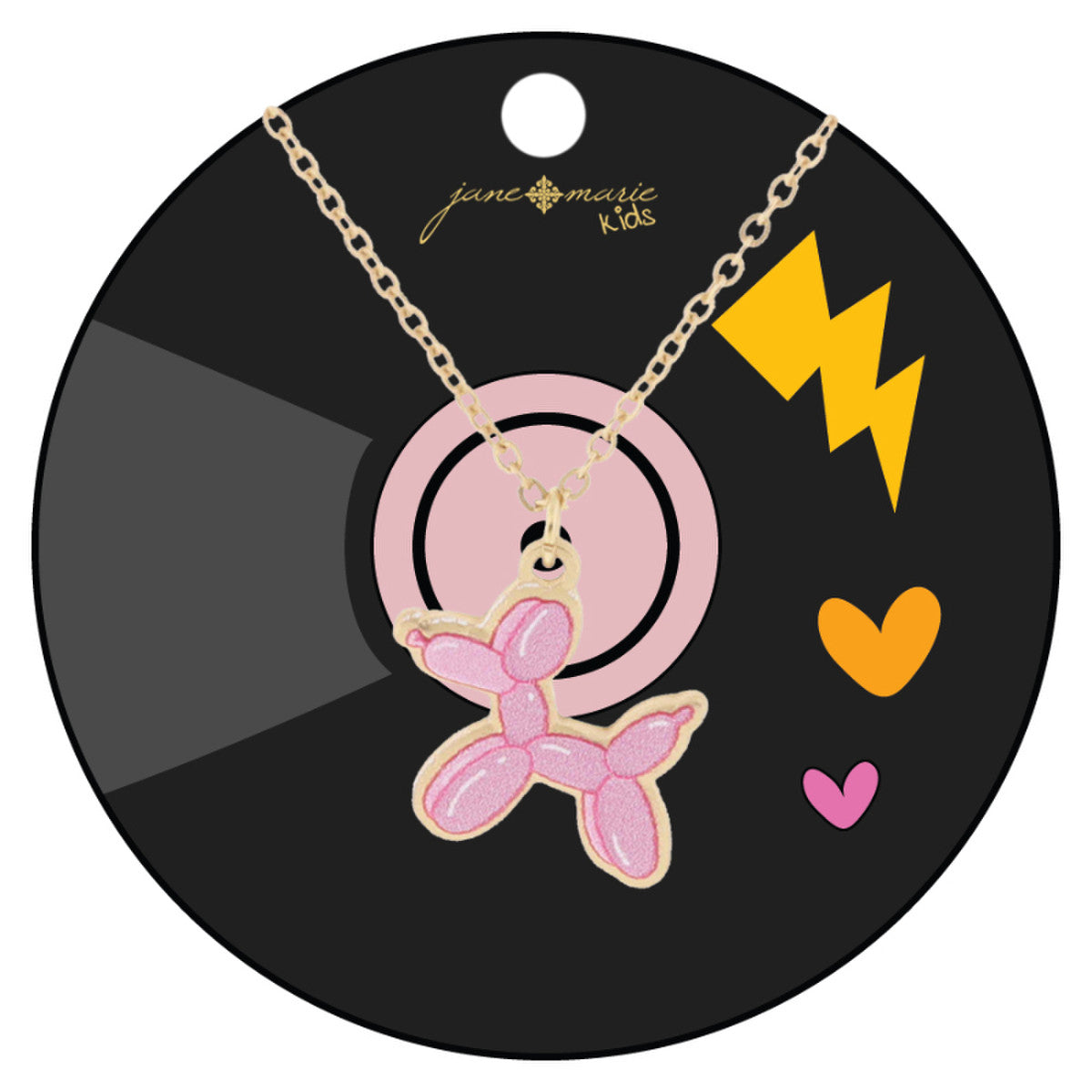 Pink Balloon Dog Necklace