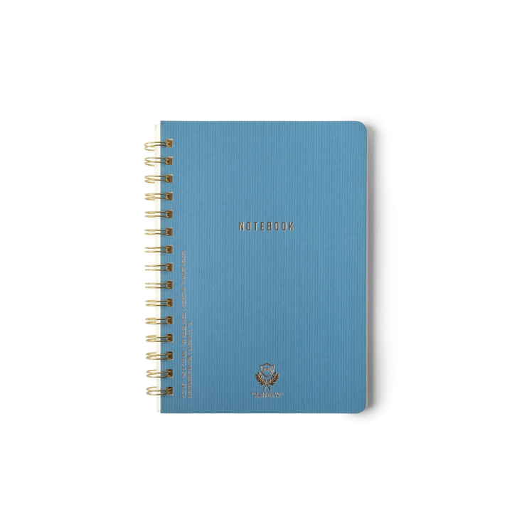 Textured Paper Twin Wire Notebook - Small Blue
