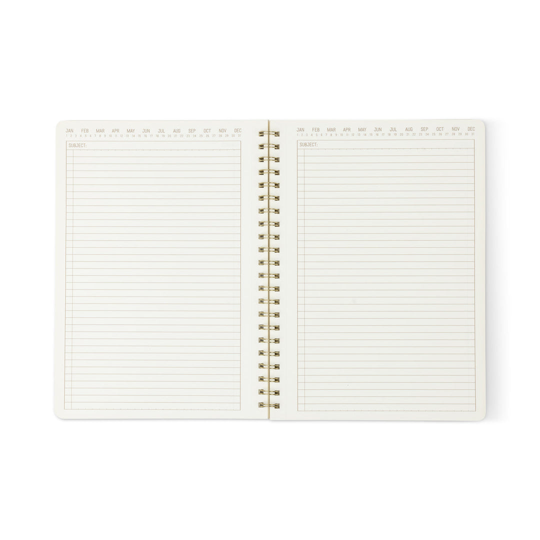 Textured Paper Twin Wire Notebook - Large Blue