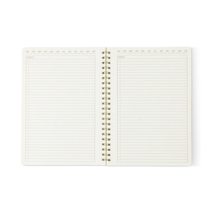 Textured Paper Twin Wire Notebook - Large Blue
