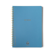 Textured Paper Twin Wire Notebook - Large Blue