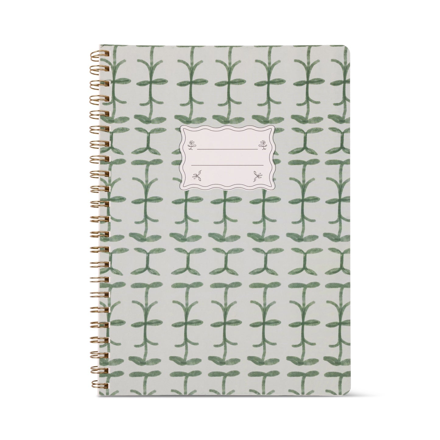 Tulip Twin Wire Notebook - Green Vine