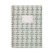 Tulip Twin Wire Notebook - Green Vine