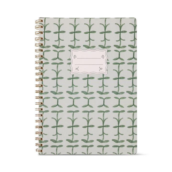 Tulip Twin Wire Notebook - Green Vine