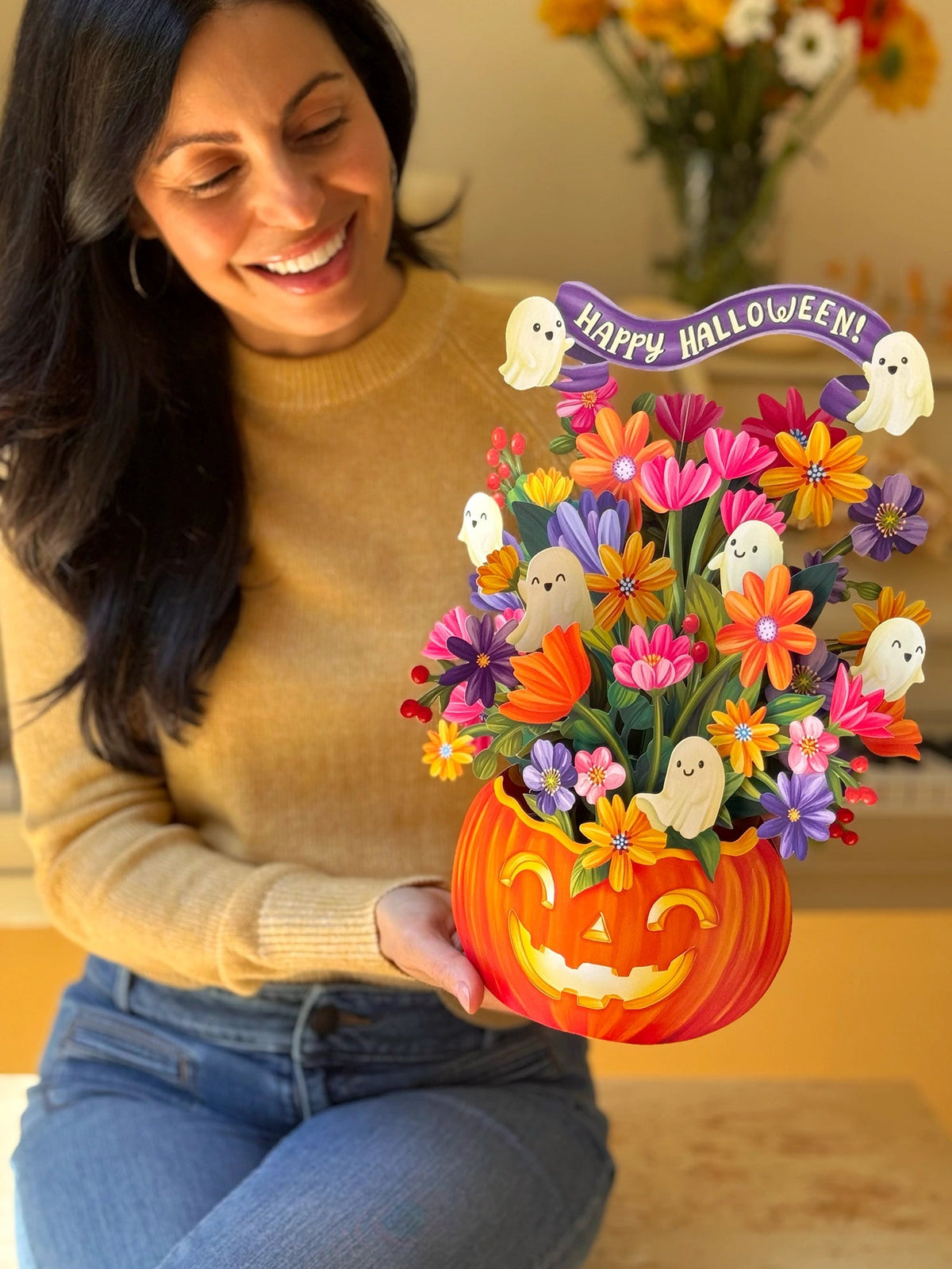 Jack-O'-Lantern Boo-Quet Pop Up Card