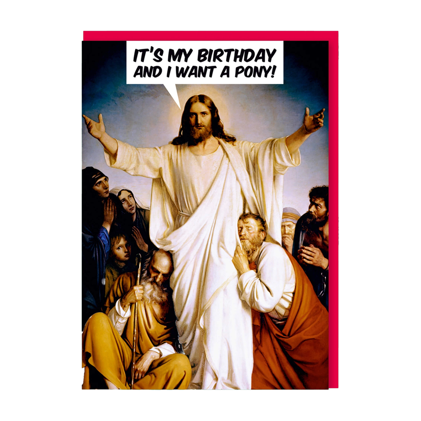 It's My Birthday And I Want A Pony Jesus Holiday Card