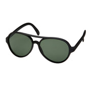 Kids Plastic Aviator Sunglasses - Black With Green Lenses