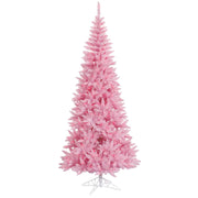 Light Pink Slim Fir Tree - 9'x 46" Pre-Lit with 700 Dura-Lit LED Italian Style Pink Lights