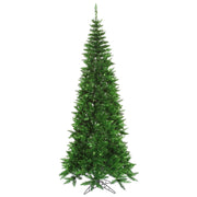 Tinsel Green Slim Fir Tree - 9' x 46" Pre-Lit with 700 Green Dura-Lit LED Italian Style Lights