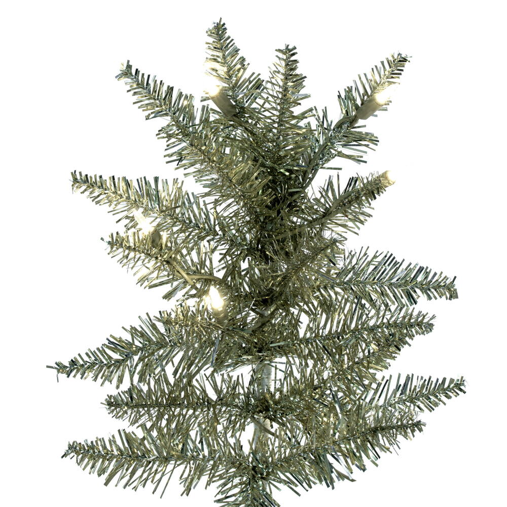 Champagne Slim Fir Tree - 10' x 50" Pre-Lit with 900 Warm White Dura-Lit LED Italian Style Lights