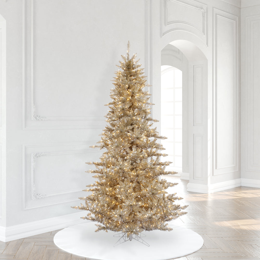Champagne Fir Tree - 7.5' x 52" Pre-Lit with 750 Warm White Dura-lit LED Lights