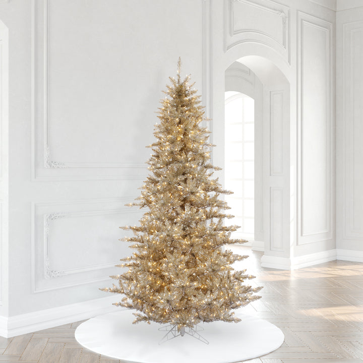 Champagne Fir Tree - 7.5' x 52" Pre-Lit with 750 Warm White Dura-lit LED Lights