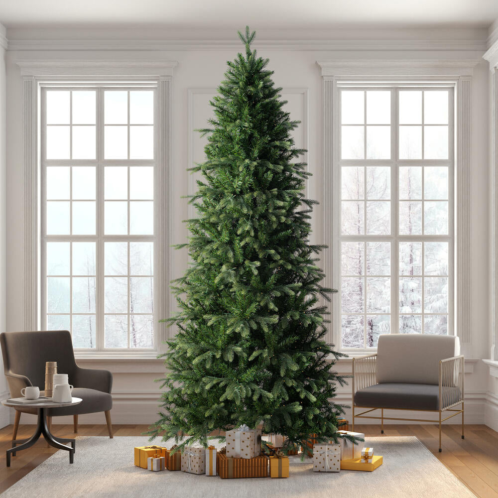 Douglas Slim Fir Tree - 7.5' x 45" Pre-lit With 1200 Warm White LED Lights