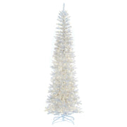 White Pencil Tree - 6.5' x 28" Pre-Lit With 400 Dura Lit Warm White LED Mini Lights
