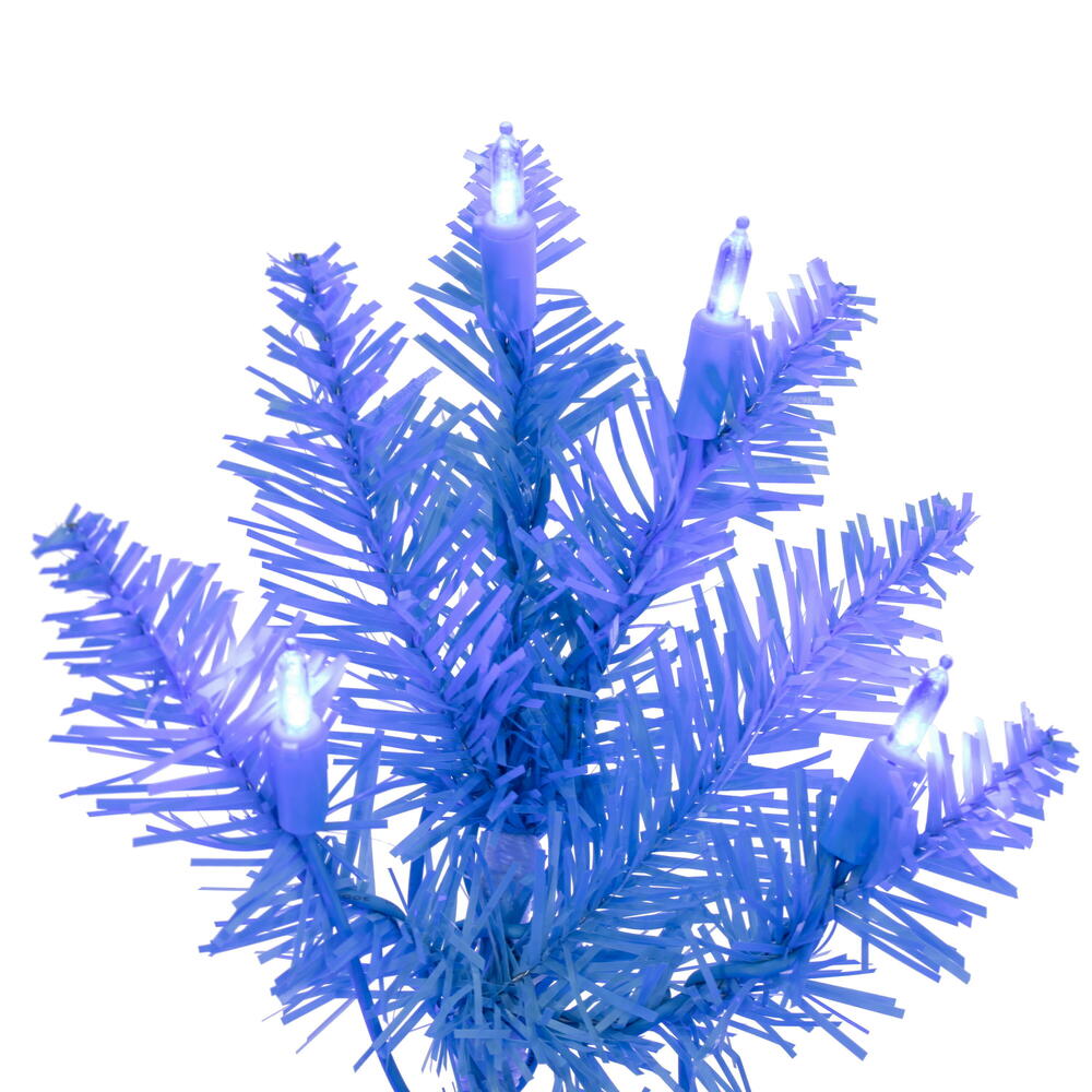 Sky Blue Pencil Tree - 7.5' x 32" Pre-Lit With 450 Dura Lit Blue LED Mini Lights