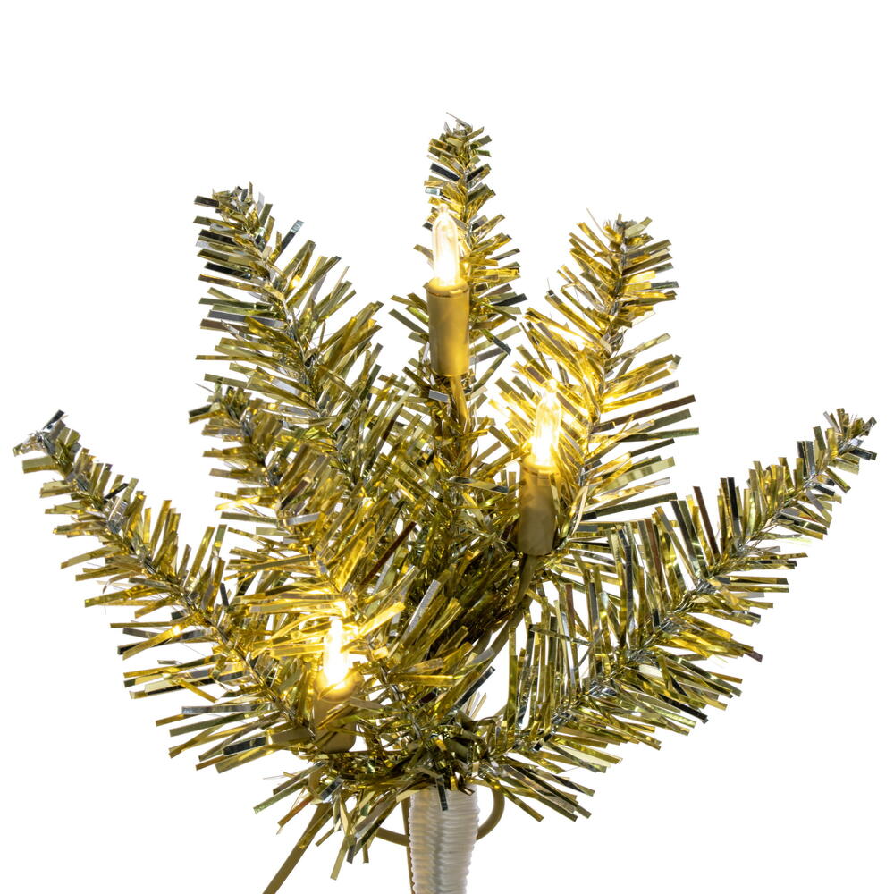 Champagne Pencil Tree - 7.5' x 32" Pre-Lit With 450 Dura Lit Warm White LED Mini Lights