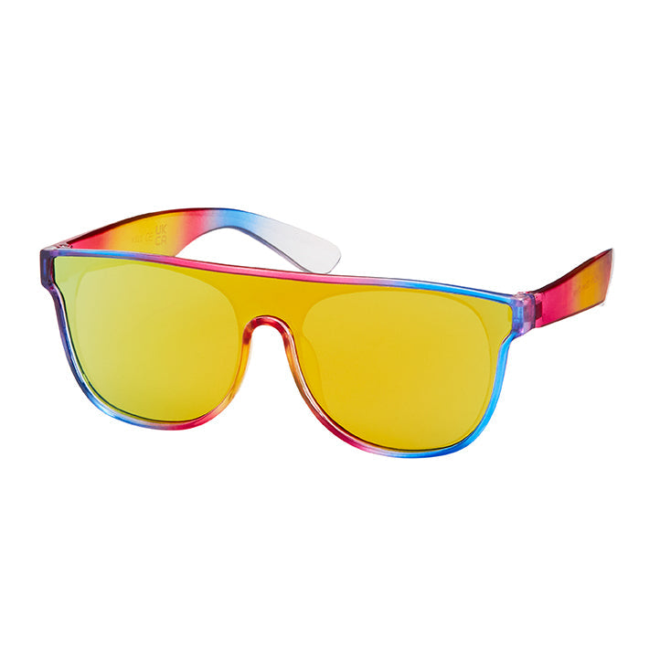 Flat Lens Shield Kids Sunglasses - Fire Burst