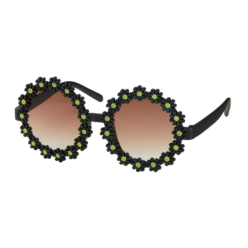 Kids Flower Sunglasses - Black