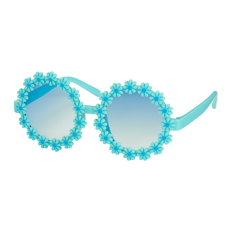 Flower Framed Kids Sunglasses - Blue