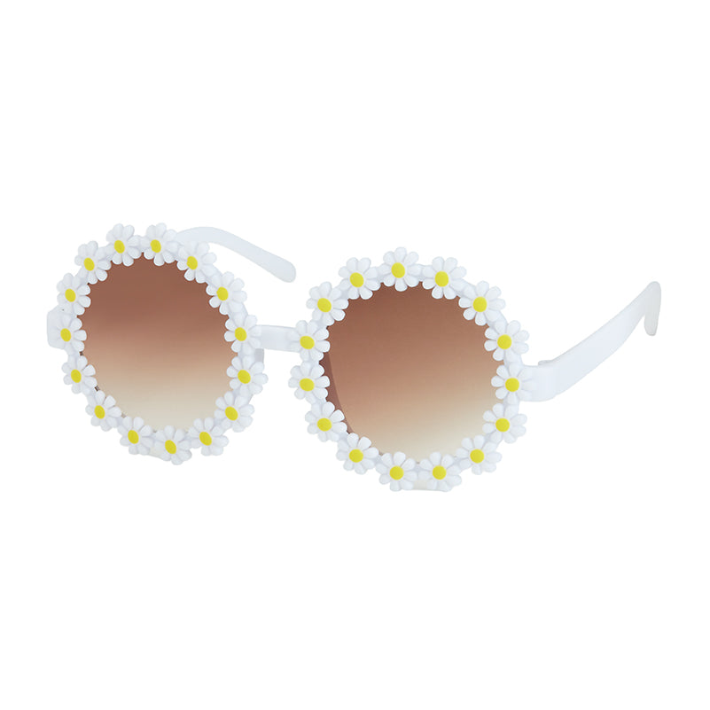 Flower Framed Kids Sunglasses - White