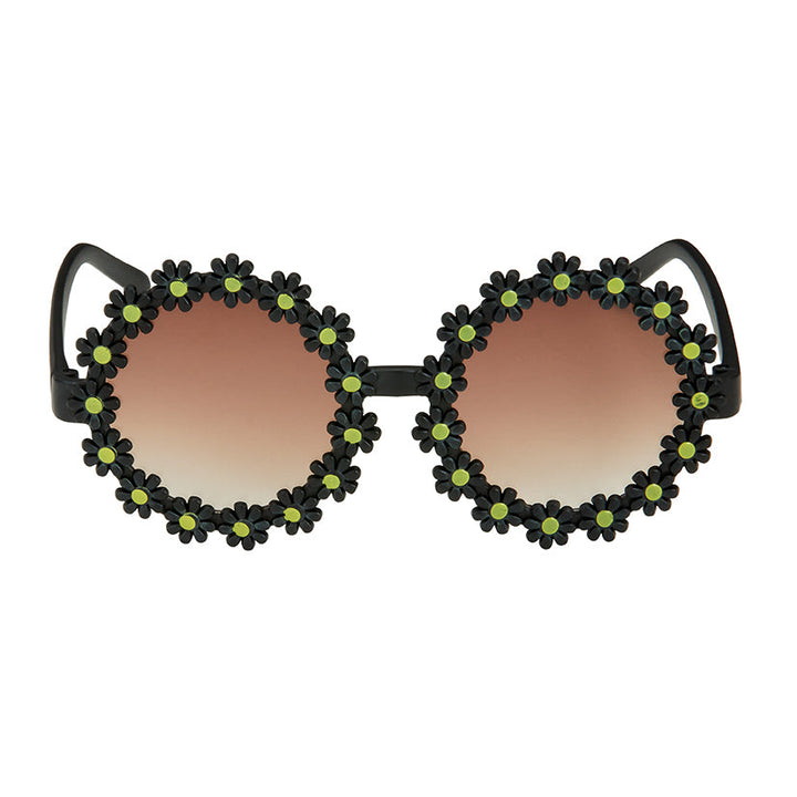Kids Flower Sunglasses - Black
