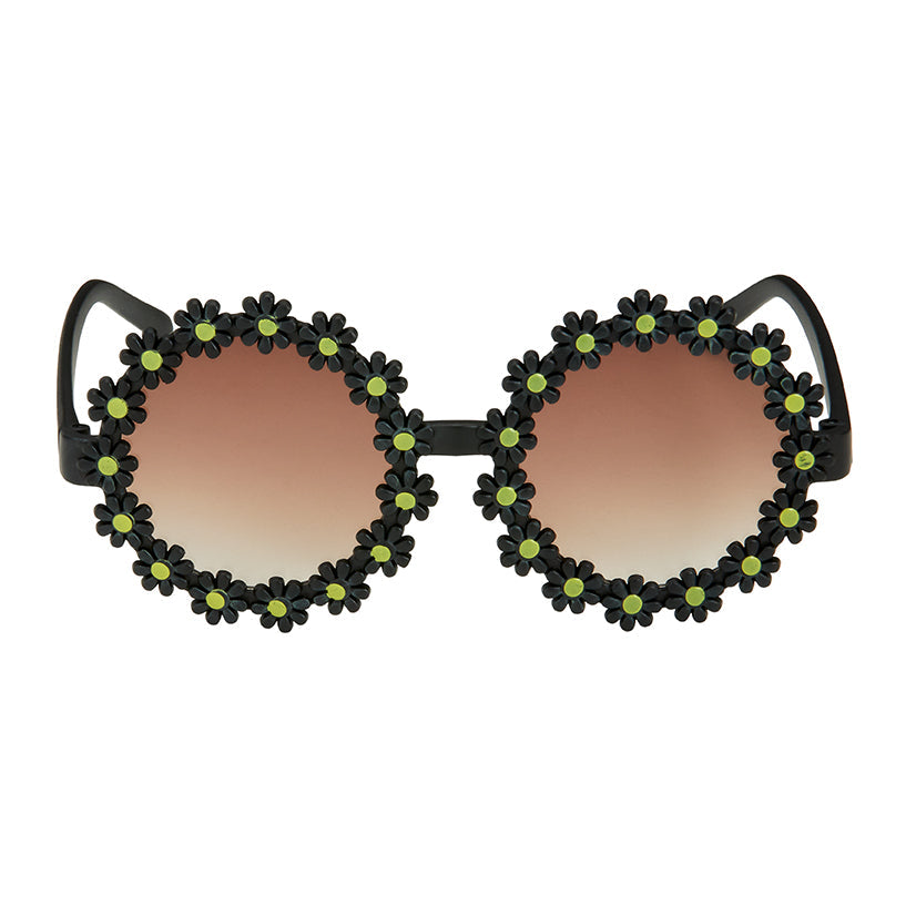 Flower Framed Kids Sunglasses - Black