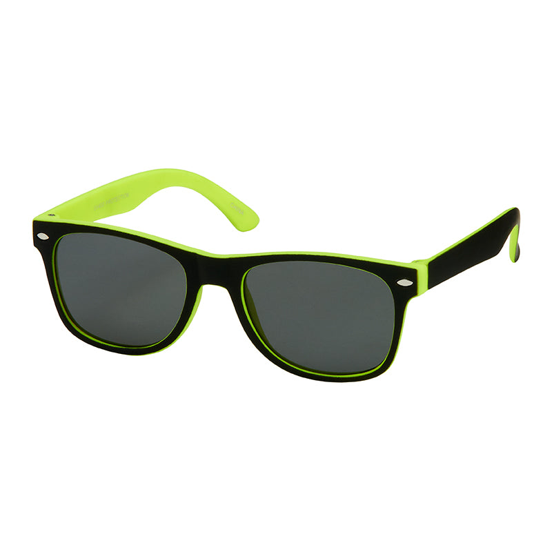 Kids Soft 2 Tone Classic Sunglasses - Lime Green