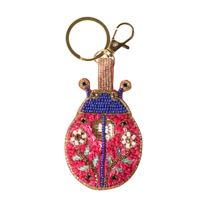 Lovely Ladybug Beaded Keyring