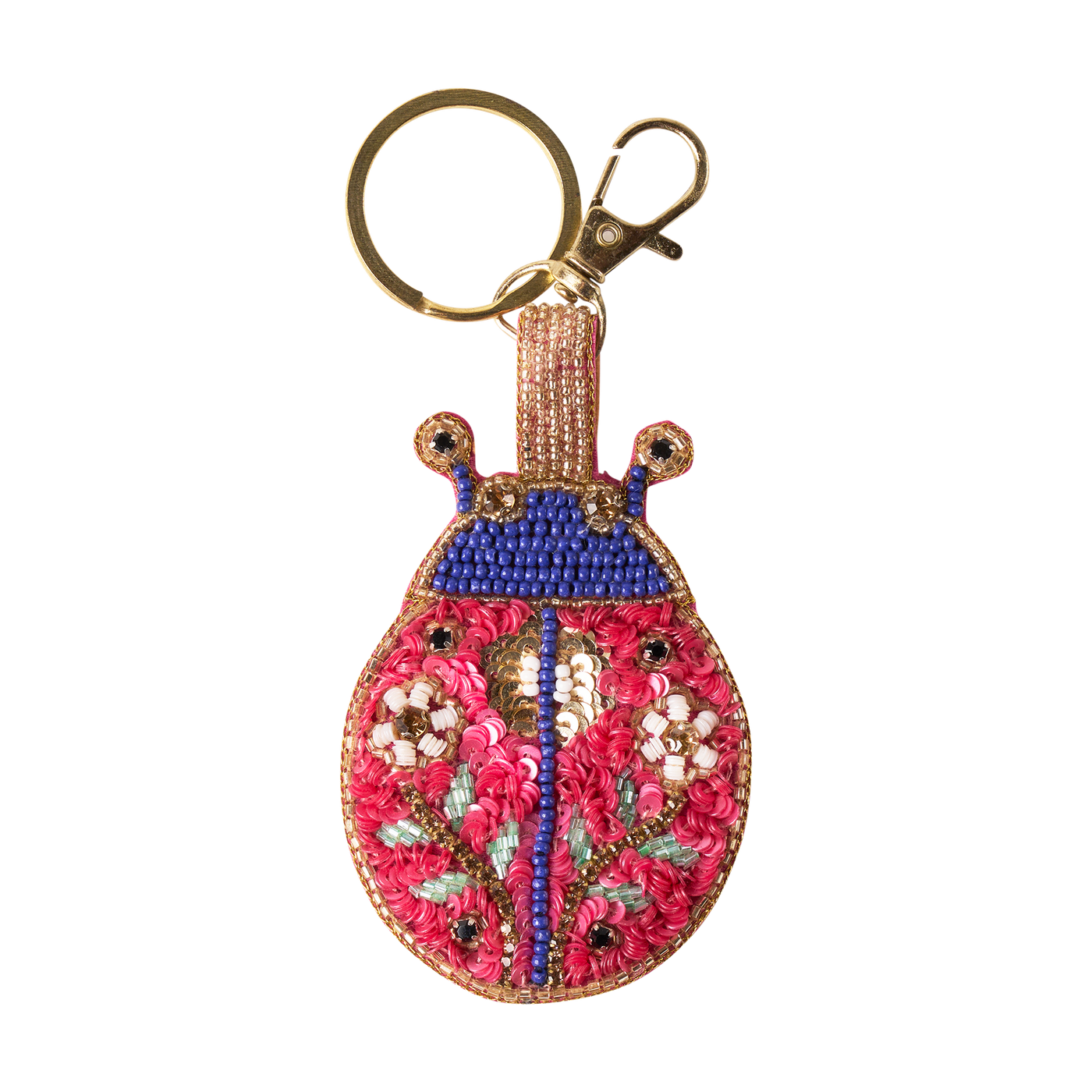 Lovely Ladybug Beaded Keyring