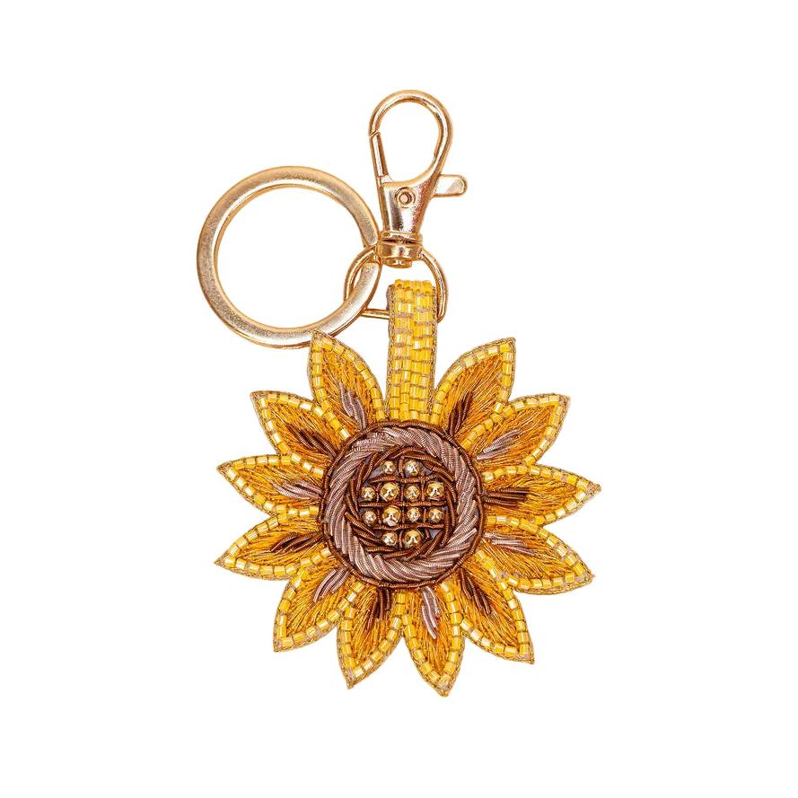 Summer Sunflower Beaded Keyring