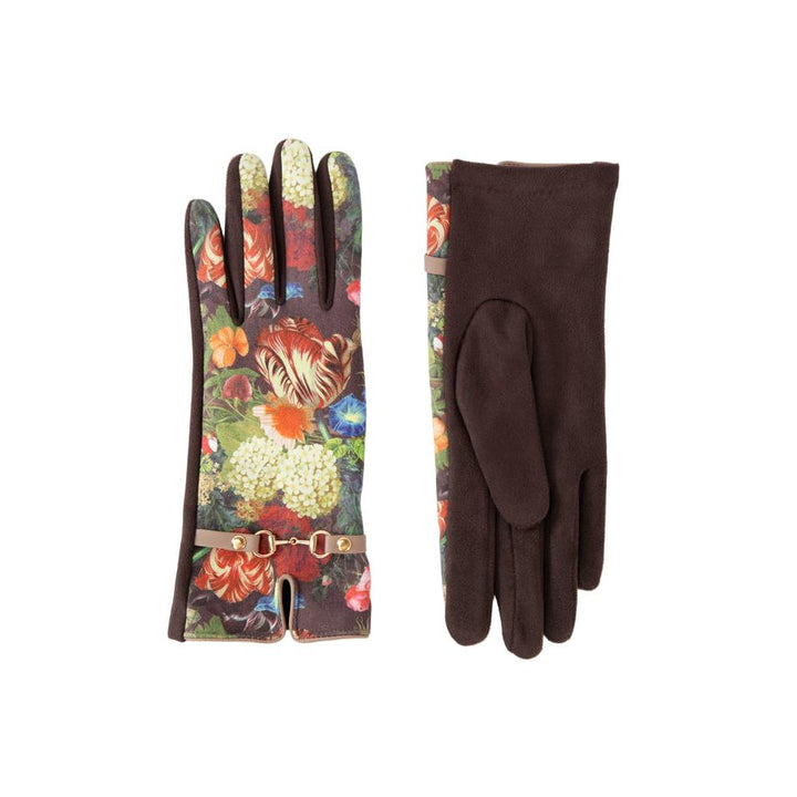 Kylie Floral Gloves - Chocolate