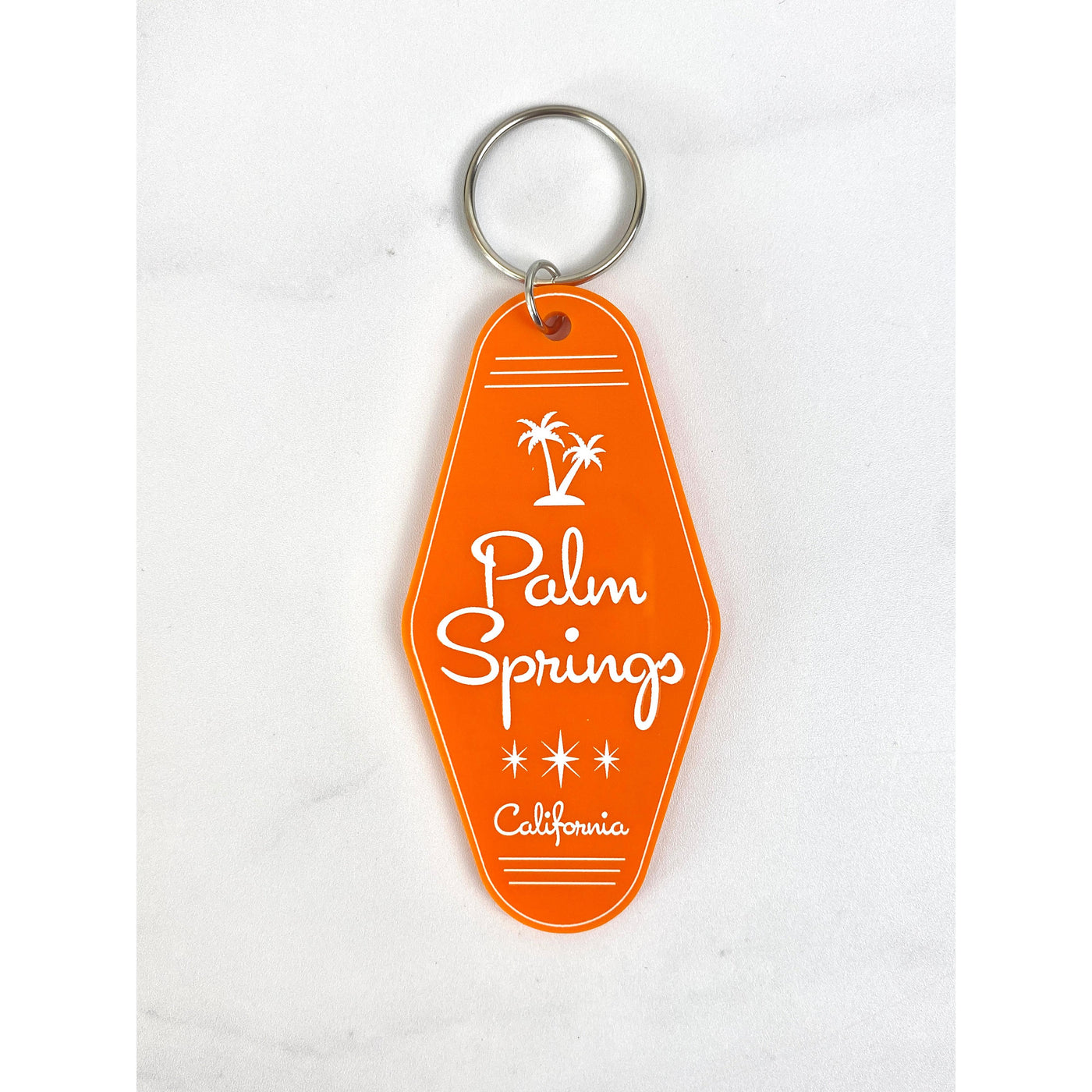 Palm Springs Twin Palm Motel Keychain - Orange