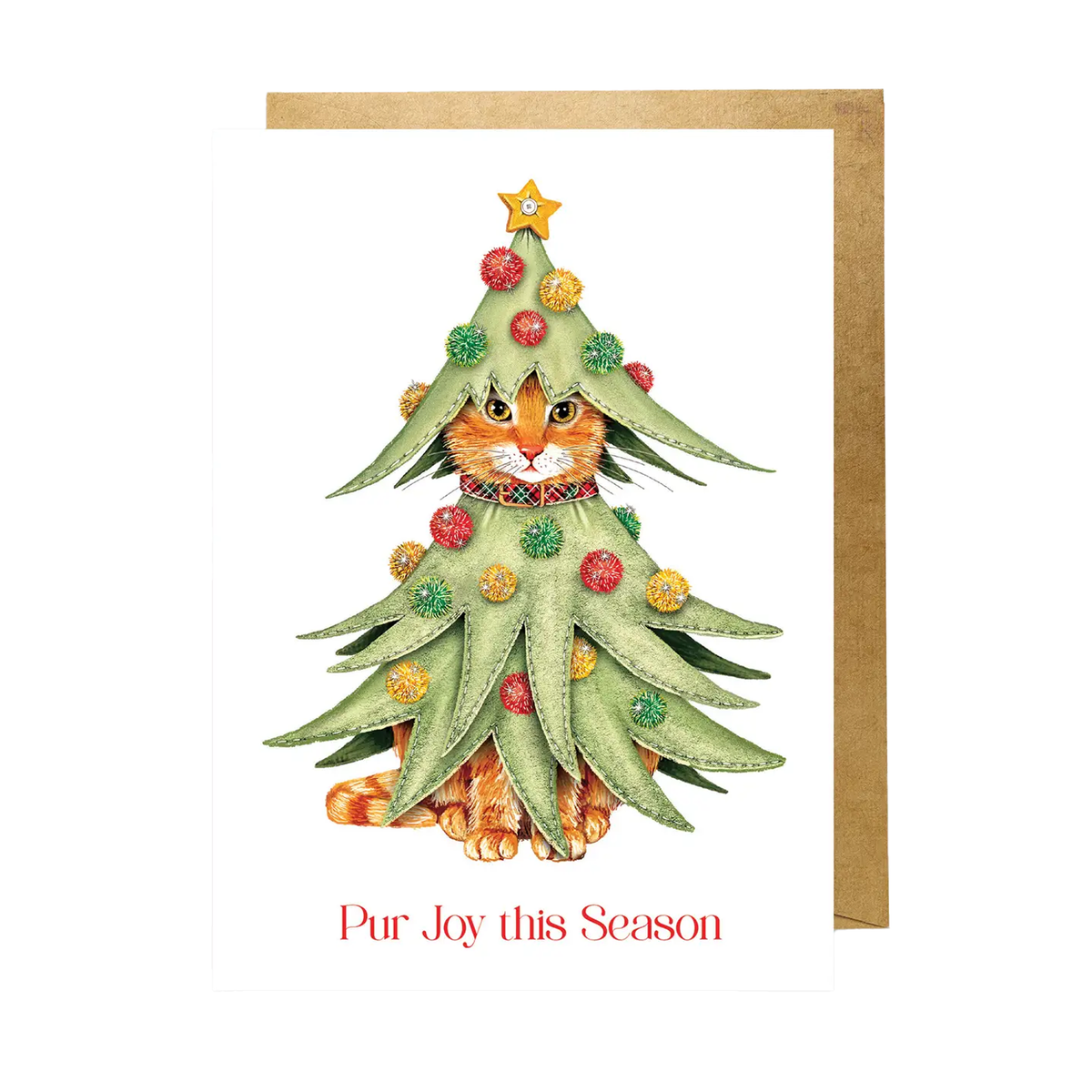 Kitty Christmas Tree Holiday Card - Just Fabulous Palm Springs