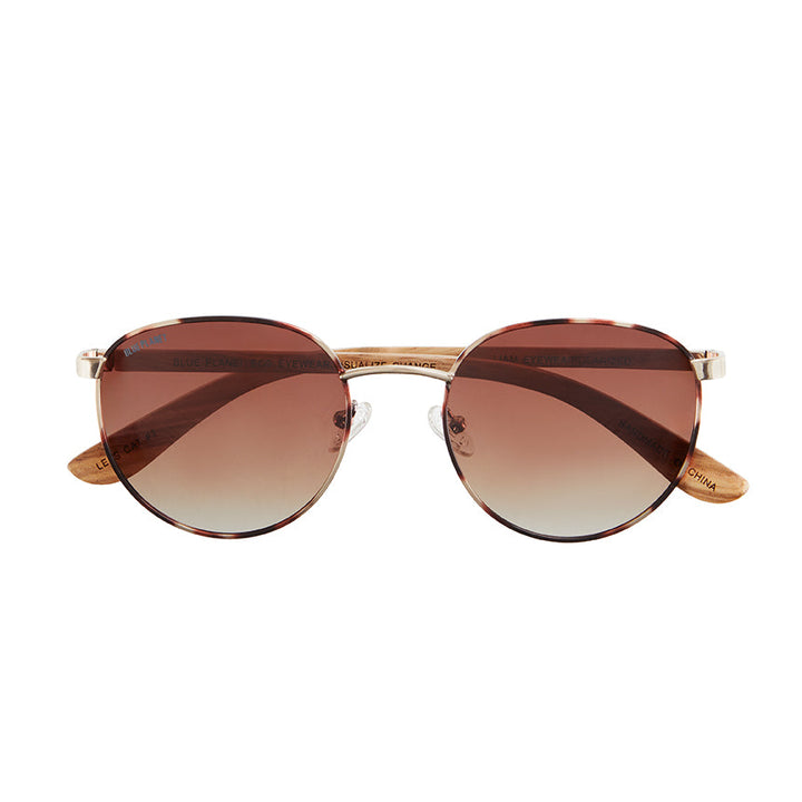 Liam Polarized Sunglasses - Matte Gold & Tortoise / Walnut Wood