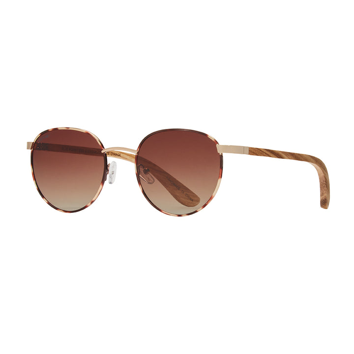Liam Polarized Sunglasses - Matte Gold & Tortoise / Walnut Wood