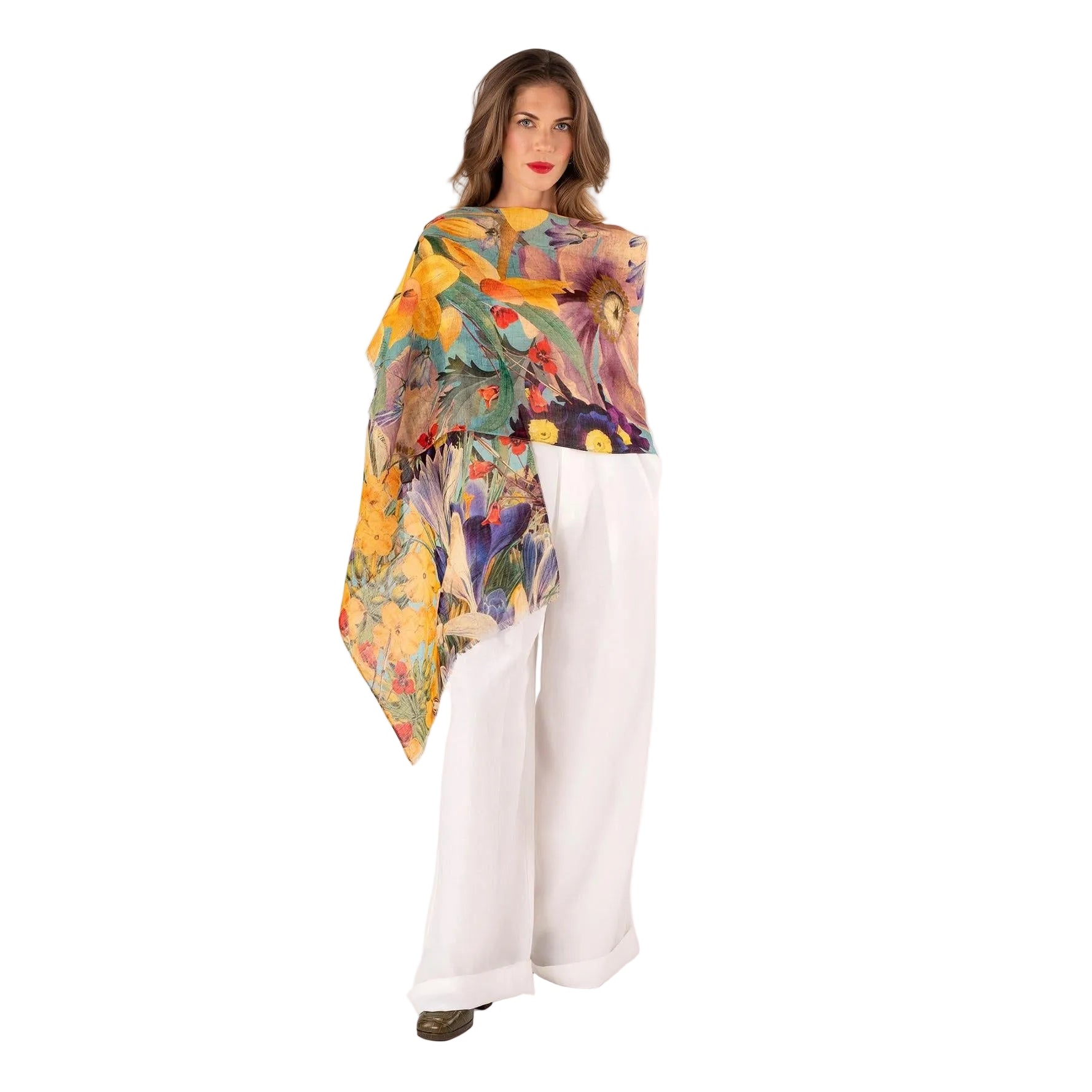 Spring Flora Linen & Cotton Scarf