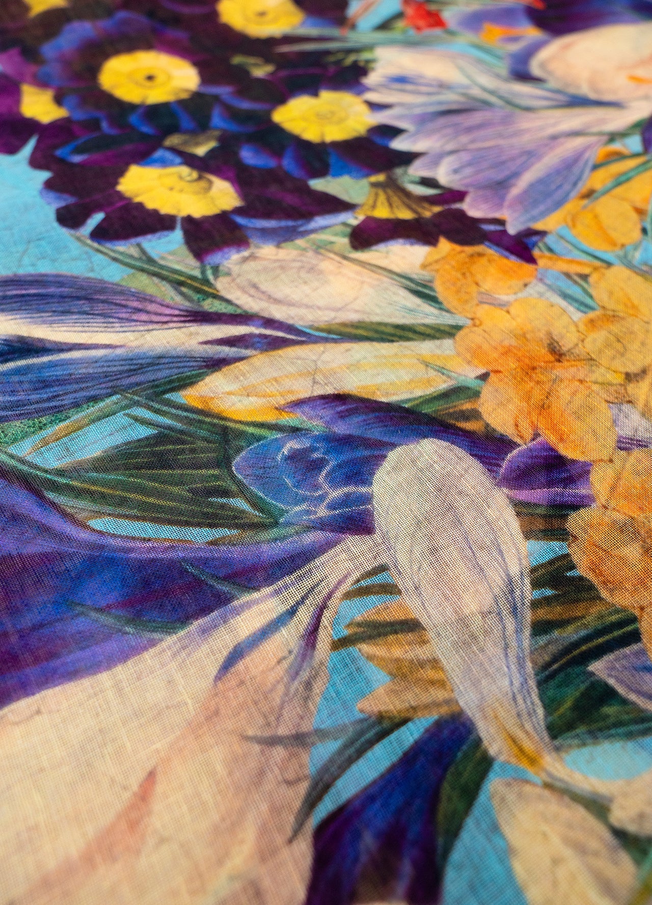 Spring Flora Linen & Cotton Scarf