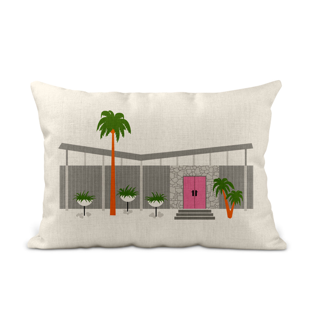 Pink Door Modern House Palm Springs Lumbar Pillow - Just Fabulous Palm Springs