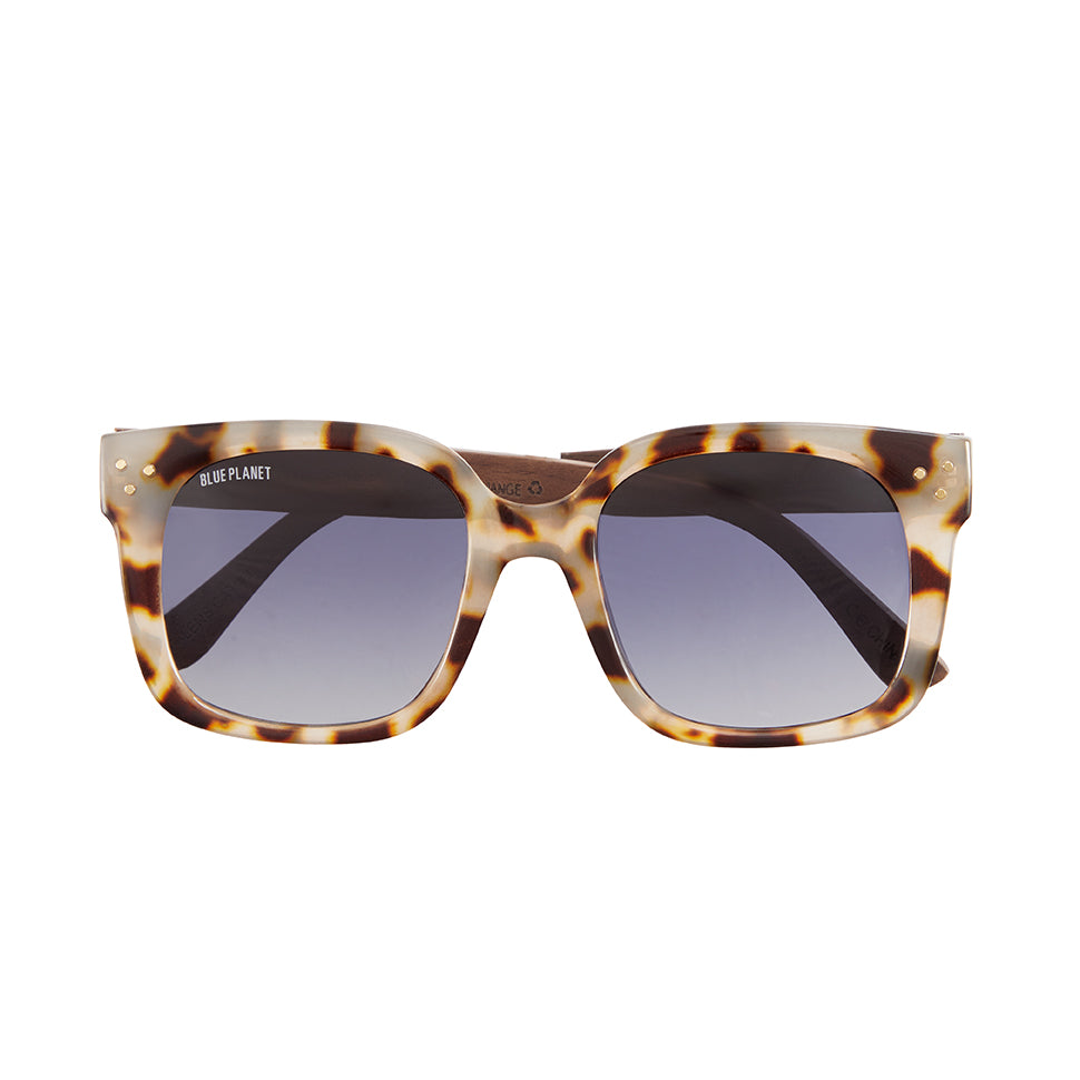 Luna Polarized Sunglasses - Ivory Tortoise / Dark Walnut Wood