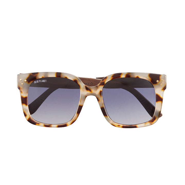 Luna Polarized Sunglasses - Ivory Tortoise / Dark Walnut Wood