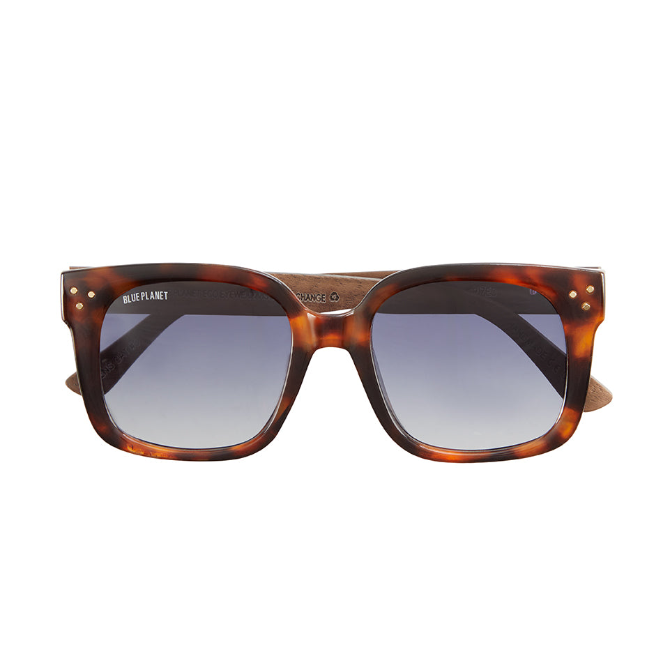 Luna Polarized Sunglasses - Brown Tortoise / Dark Walnut Wood