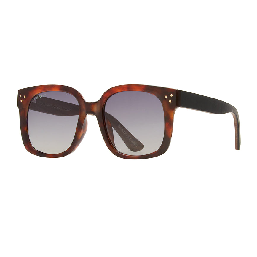 Luna Polarized Sunglasses - Brown Tortoise / Dark Walnut Wood
