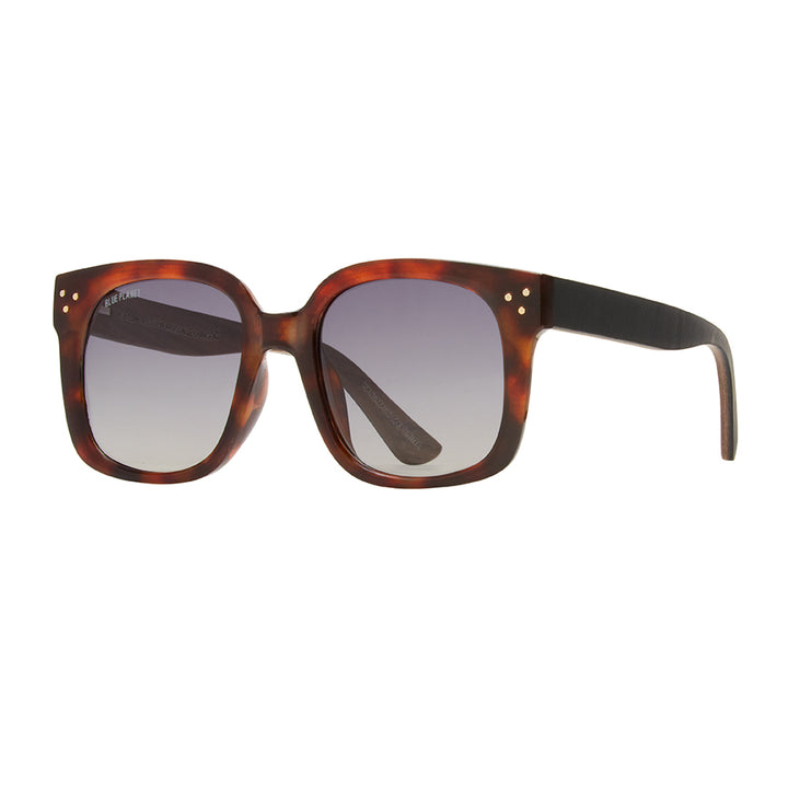 Luna Polarized Sunglasses - Brown Tortoise / Dark Walnut Wood