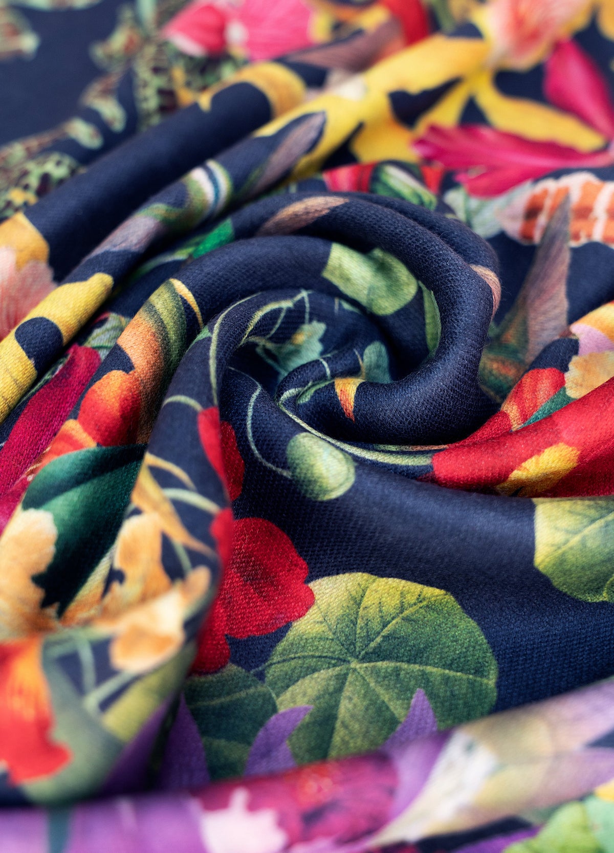 Botanical Kaleidoscope Luxe Print Scarf