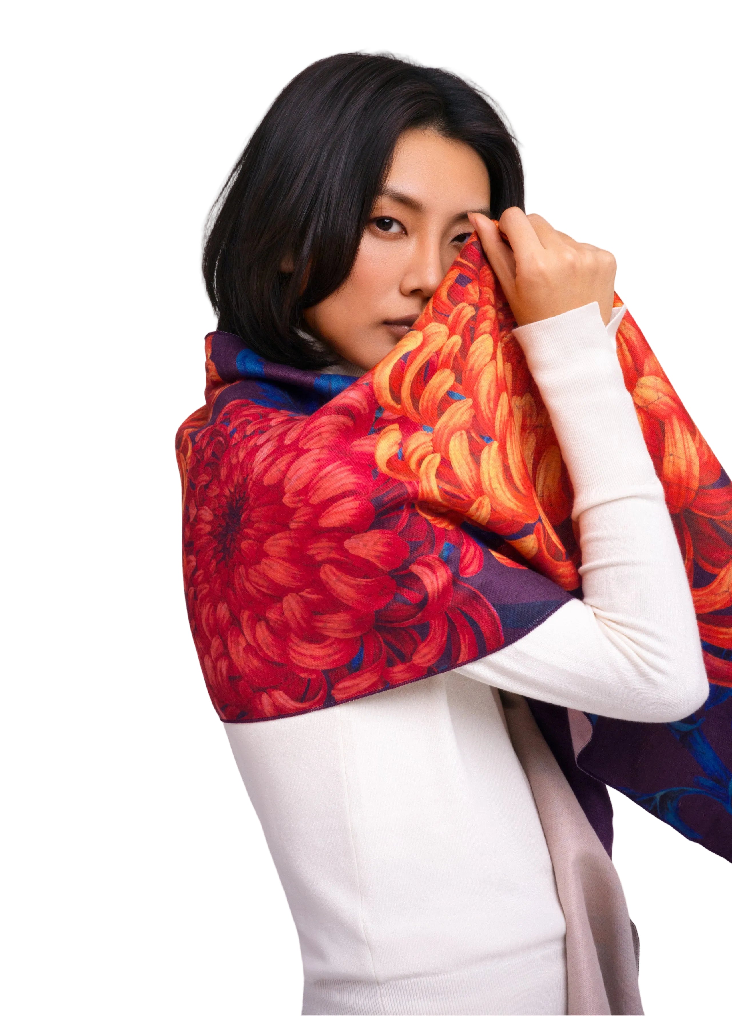 Chrystanthemum Luxe Print Scarf