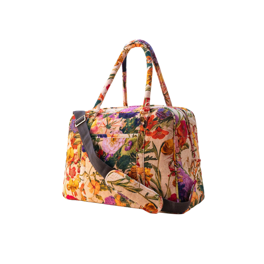 Floral patterned bag on a white background